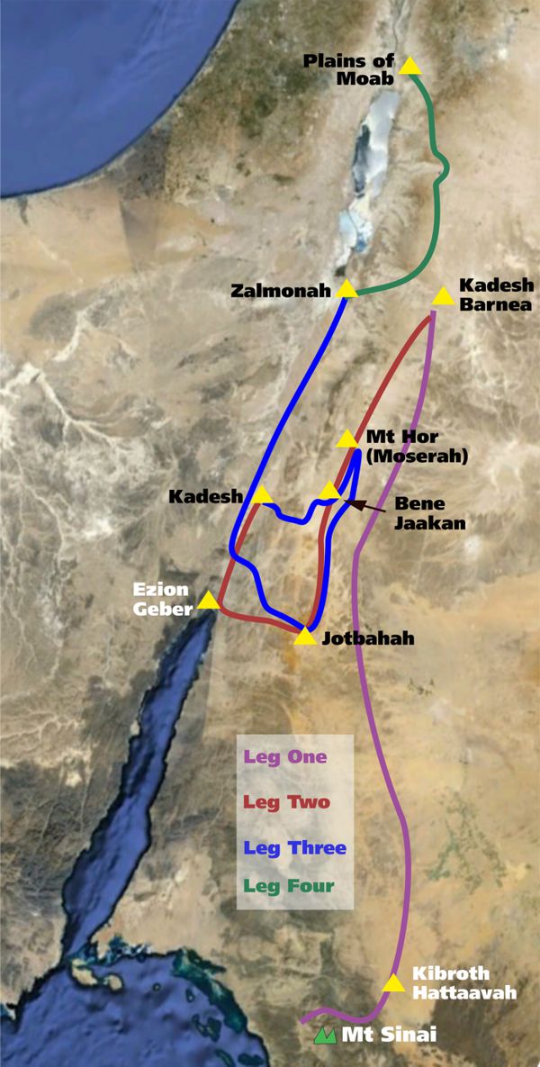 Route from Mount Sinai to the Promised Land